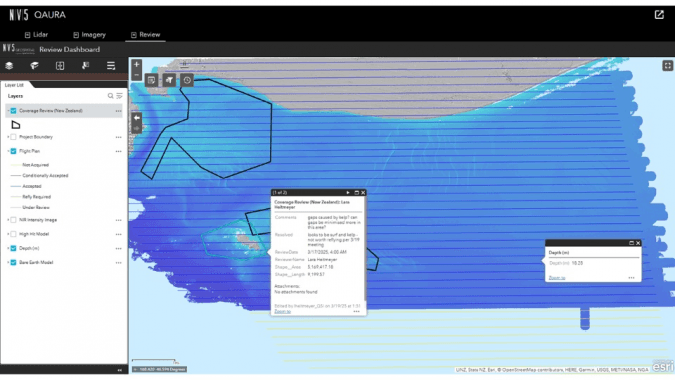 QAURA data review dashboard by NV5 Geospatial.