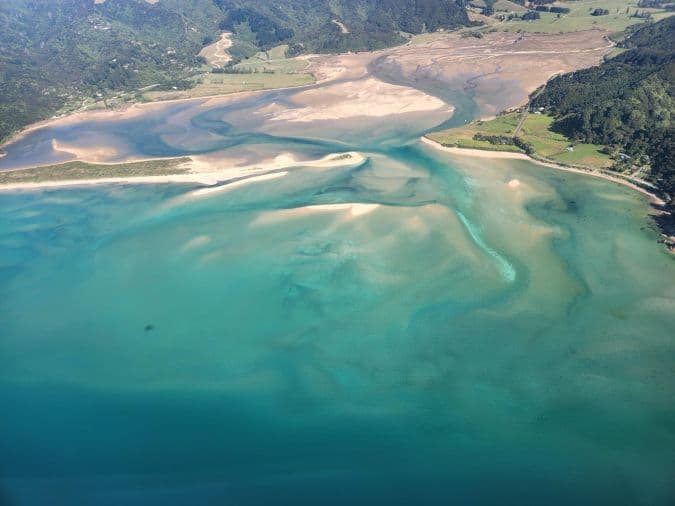Aerial view of Wainui Basin, Nelson, New Zealand. (Image courtesy: Noah Edelson)